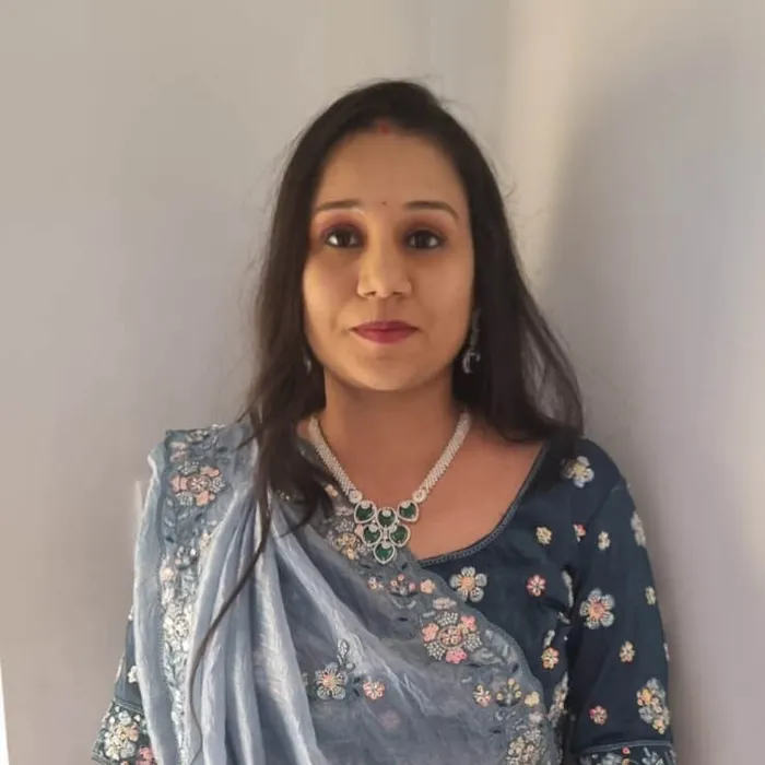 Engagement makeup look in blue embroidered saree, Megha Makeover & Beauty Salon